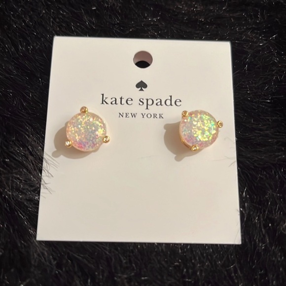 ❌SOLD❌ Kate Spade, New York rise and shine studs opal glitter - Picture 6 of 7